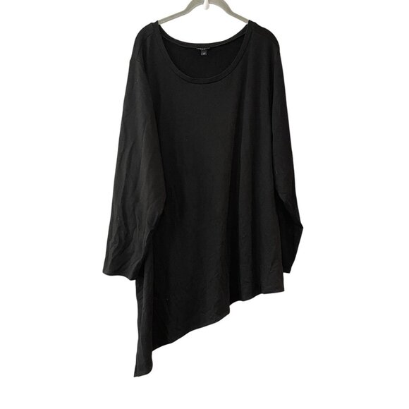 Torrid Black French‎ Terry Asymmetrical Hem Long Sleeve Sweatshirt Plus 4X NEW - Picture 2 of 7